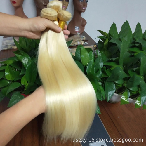 Wholesale 613 Cuticle Aligned Virgin Hair,Russian Blonde Virgin Human Hair Bundle,40 Inch Blonde Brazilian Human Hair Extension